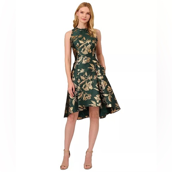 Adrianna Papell Dresses & Skirts - Adrianna Papell Women's Ruffled Metallic Jacquard Dress
